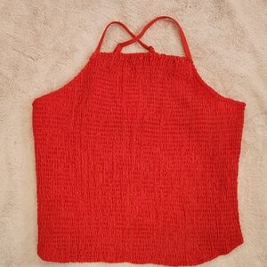 New Red Ruched Tank Top